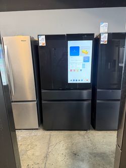 SAMSUNG BESPOKE AI FAMILY HUB MATTE BLACK FOUR DOOR REFRIGERATOR WITH AUTO OPEN DOORS 🔥