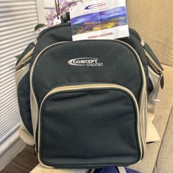 Concept Rambler picnic backpack for 2 people with detachable bottle holders and accessories. 