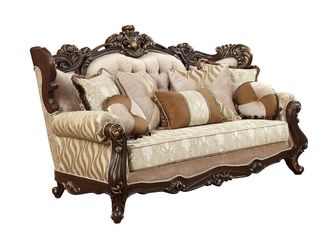 Shalisa Sofa with 7 Pillows in Walnut