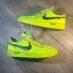 Nike Air Force 1;  Off-White Volt - Size 11
