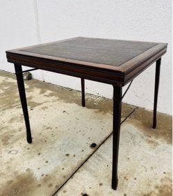 Vintage Card Folding Table Vinyl or Faux Leather Top