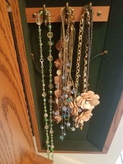 Necklace and earrings and rings and bracelets all different prices