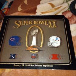 Glass Plaque From Super Bowl 20 