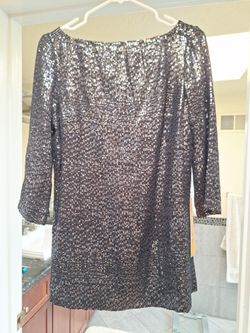 TORY BURCH Midnight Blue Monique Sequin Tunic Top Mini Dress