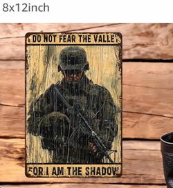 Metal soldier sign