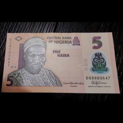 Nigerian Banknote 5 Naira . UNC 