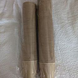 D19# 180pc 5.5in Disposable hot paper cups made of brown carft paper are suitable for coffee, tea or karak tea.