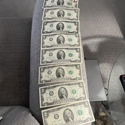  2 Dollar Bills- 1976