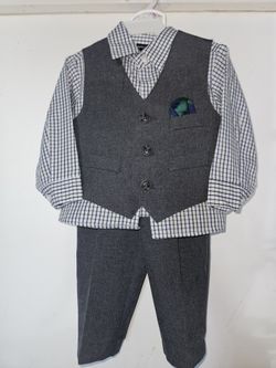 Toddler Boys 3 PC Formal Outfit 9m EUC