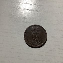 1864 Guernsey 4 Doubles issue circulated scarcely seen country of issuance!!~(IVID#1552//OFRUP)