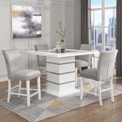 Mega Sale! Emma II Collection 5 PCS Counter Height table set  Now 1269.00 Free Delivery 🚚 