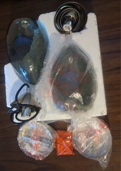 Smokey Teardrop Hanging Lights Pair Open Box