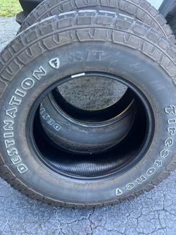 275/70/17. Two used Firestone 10 ply tires great tread.