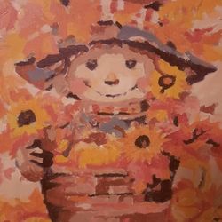 Framed Scarecrow Painting 