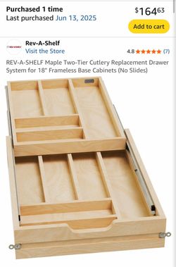 Rev-A-Shelf Two-Tier Maple Cutlery Drawer System