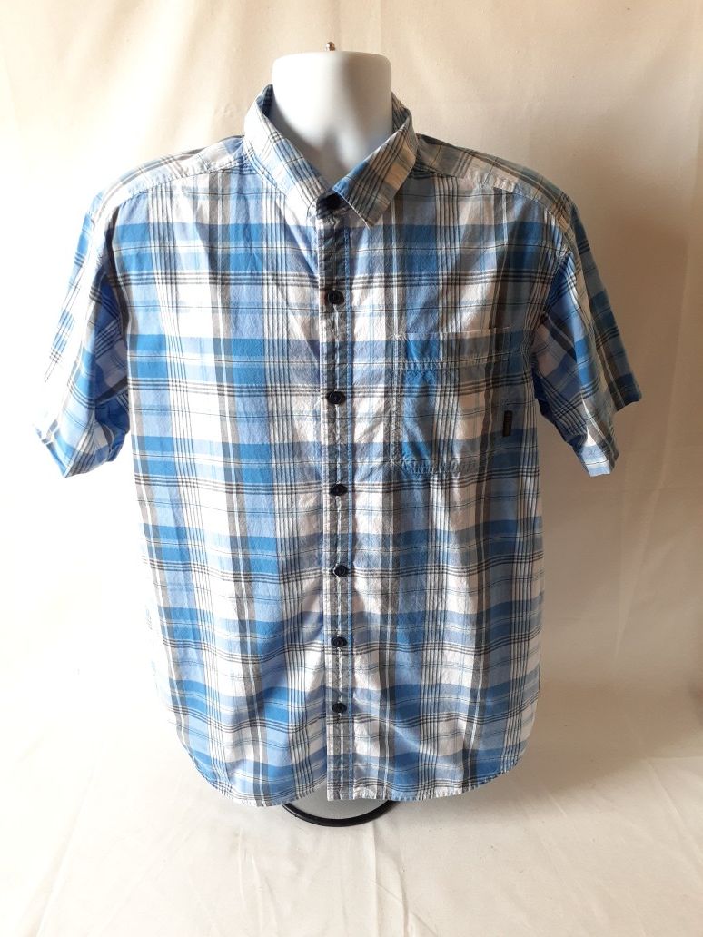 Columbia men's short-sleeve plaid button-down shirt size L