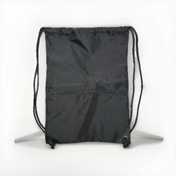 Holyluck Draw String Gym Yoga Backpack Black Water Resistant Polyester 1 Zipper