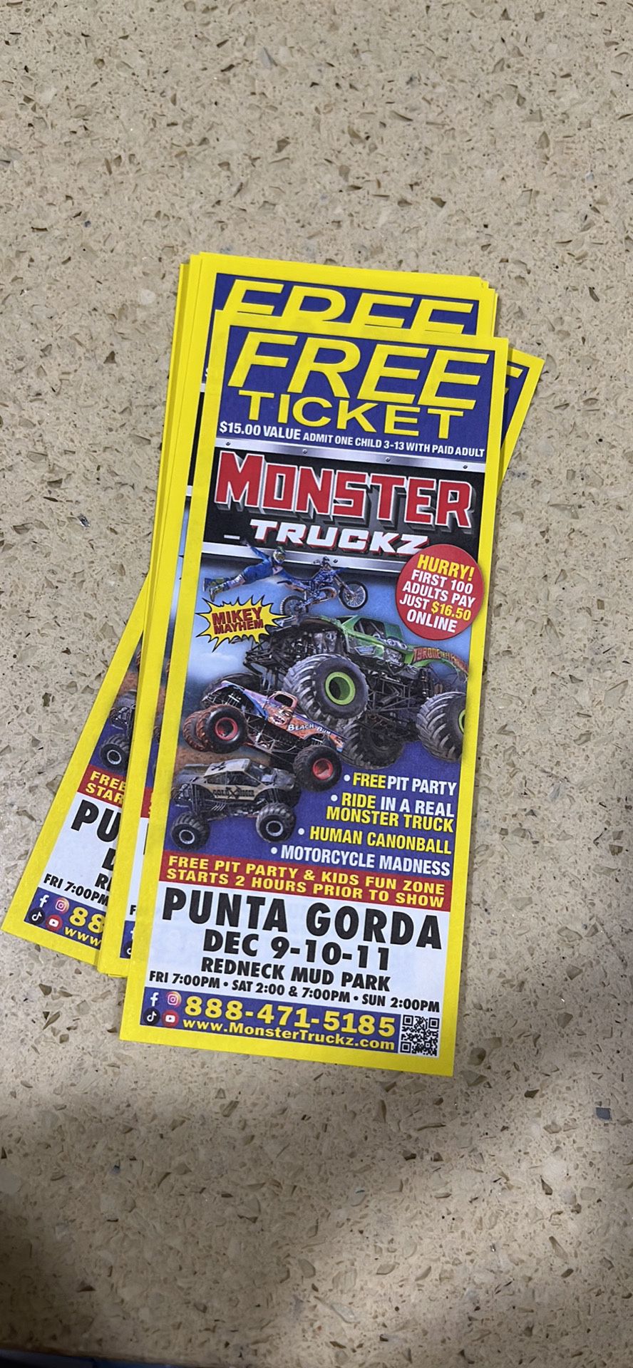 23 Tickets For Monster Truck On Punta Gorda 