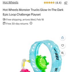 Hot Wheels Monster Truck Glow In The Dark Playset 