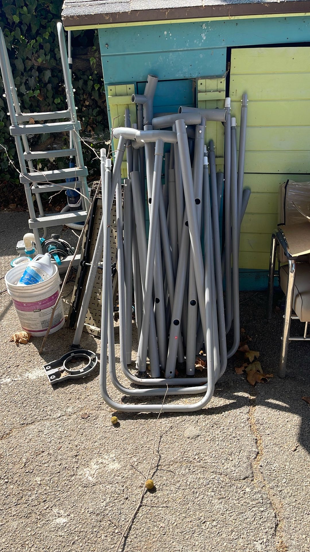 Steel poles from pool