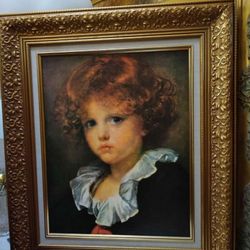 Wooden frame boy portrait  28"x24"