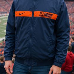 Nike Illinois Fighting Illini Windbreaker Jacket (Men’s Size XL)