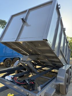 New 8x4x12 Scissor Lift Hydraulic Dump Trailer With Tarp 💎