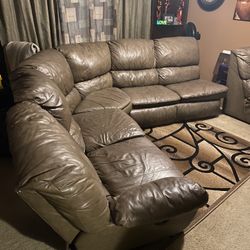 Beautiful 100% Tuff Genuine Leather Sofa Bed, Recliner, and Lounge Set