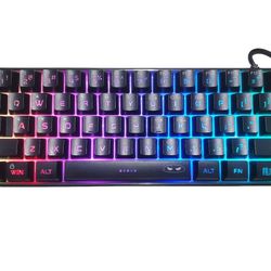 MageGee Mini 60% Gaming Keyboard, RGB Backlit 61 Key Ultra-Compact Keyboard, TS91 Ergonomic Waterproof Mechanical Feeling Office Computer Keyboard for