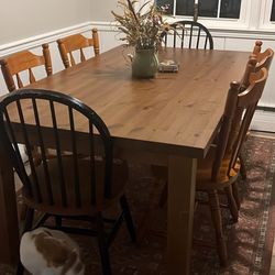 Wood Kitchen Table with 6 chairs 