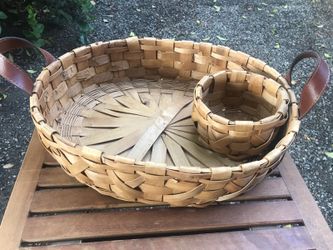 Large Rattan chip and dip bowl