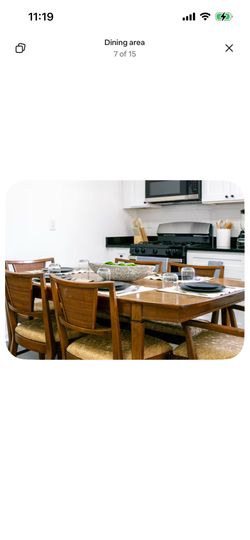 fancher furniture dining table with 2 leafs