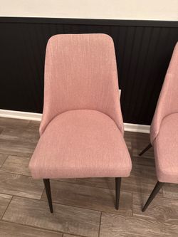 Six Pink Upholstered Chairs