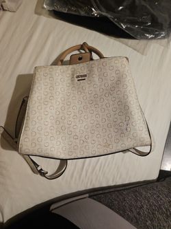 Guess Logo Print Structured Handbag