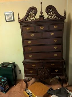 Chippendale style highboy and shelves