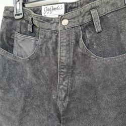 Black Suede Leather Shorts