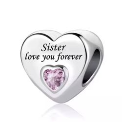 .925 Sterling Silver Heart Shape Charm