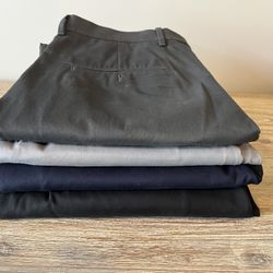 Express Photographer Dress Pants 30in x 30in Black, Navy Blue, Light Gray, Dark Grey, Black. 8 dollars each. All four for 35. Buy one or all.