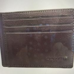 MEN’S COACH SPORT LEATHER ID Card Case Wallet #F75022