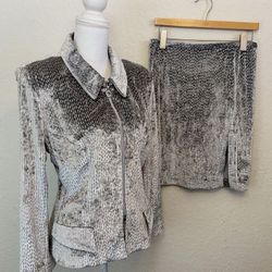 Vintage Janine Italian Made 2 Pc Slit Skirt Set  Sm 