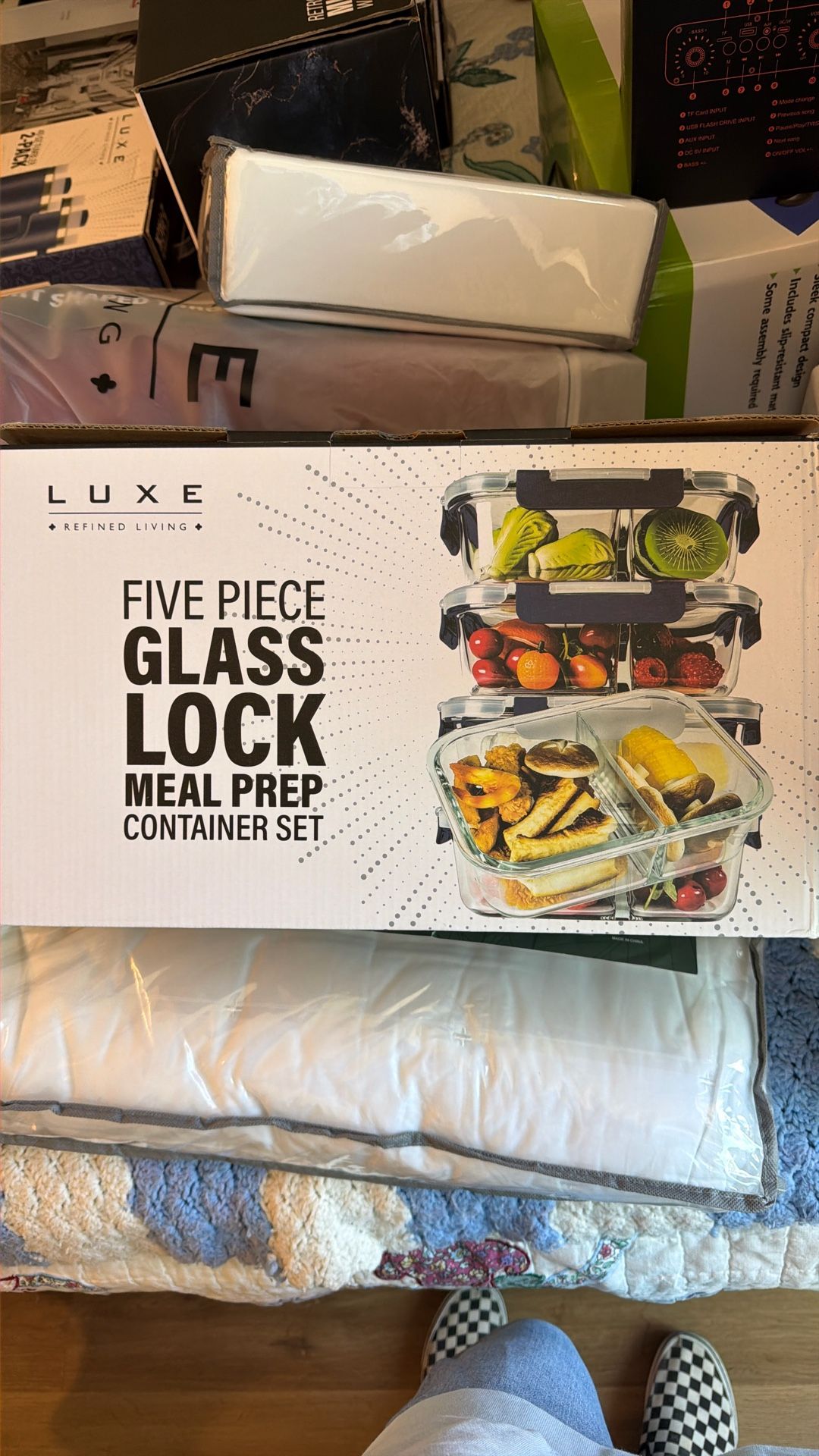 Glass meal prep set