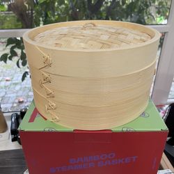 Mila Bamboo Steamer – New, 10in