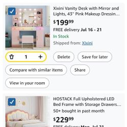 Full Upholstered LED Bed Frame with Storage Drawers