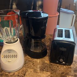 blender, toaster, coffee maker