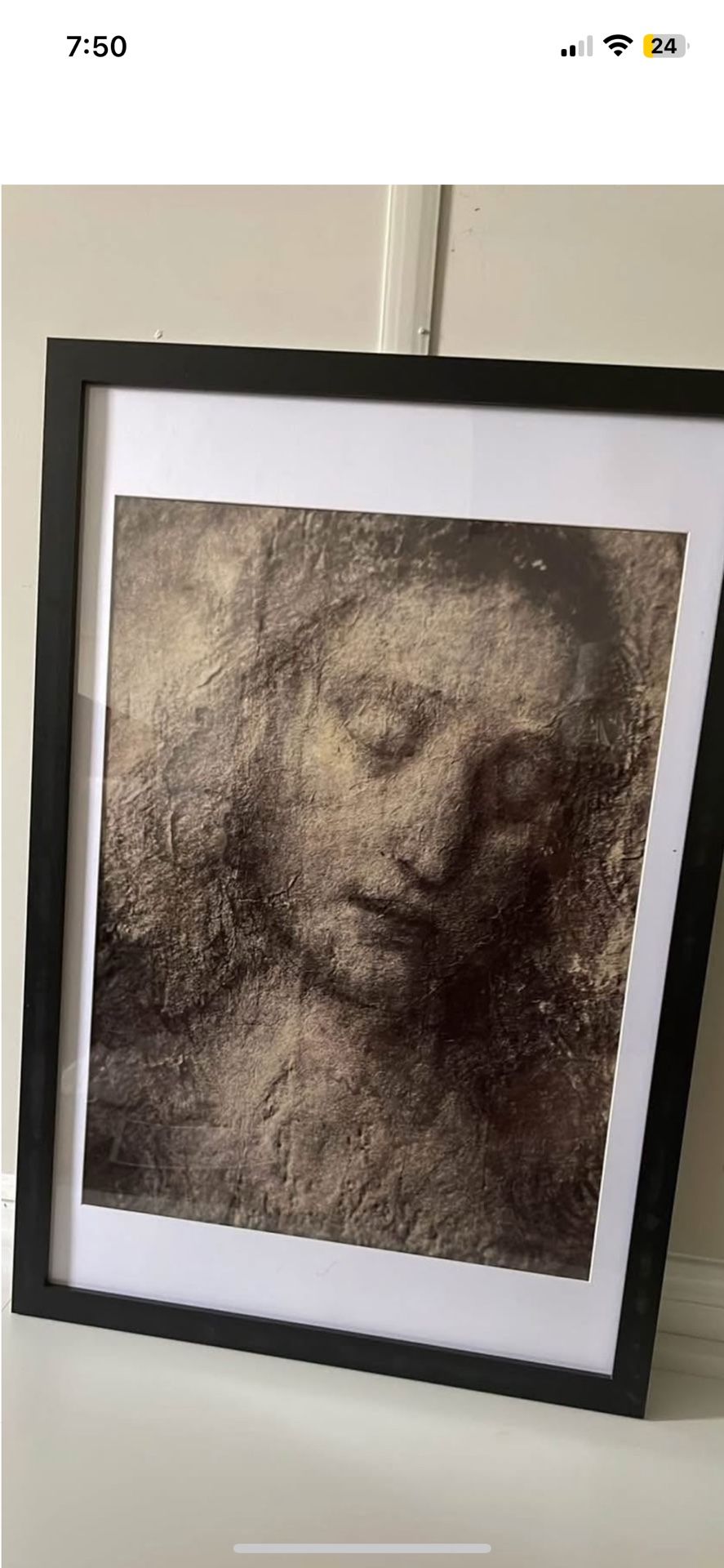 Large Framed Classical Wall Art Print – 16x24 Neutral Tones