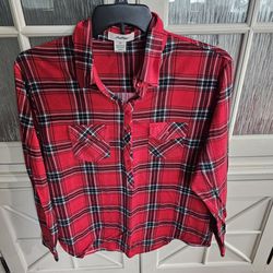Woman's Size 2x Plaid Lightweight Flannel  Shirt