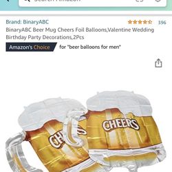 Beer mug mylar balloons/Brand new not used Be