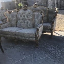 Antique Sofa, Love Seat, 2 Chairs