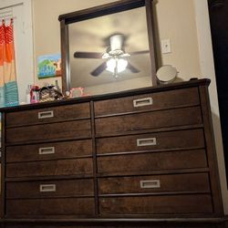 Twin Bed, Dresser With Mirror 