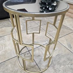 Modern Side Table with Mirrored Top